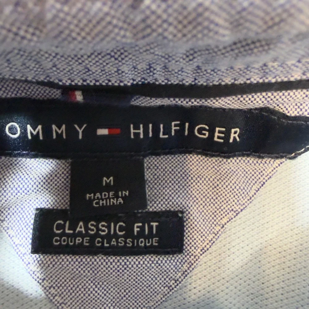 Tommy Hilfiger Mens Classic Fit Striped Polo Shirt Light Blue Navy‎ White Size M
